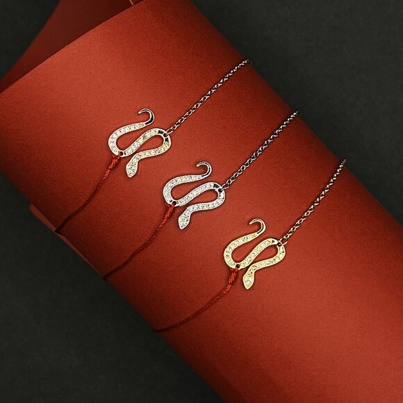 NWT: Lucky Snake Year Bracelet (Half string half gold) - Picture 2 of 7